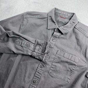 Topo Designs Dirt Desert Shirt Mens Medium Gray Dark Khaki Terrain Hiking